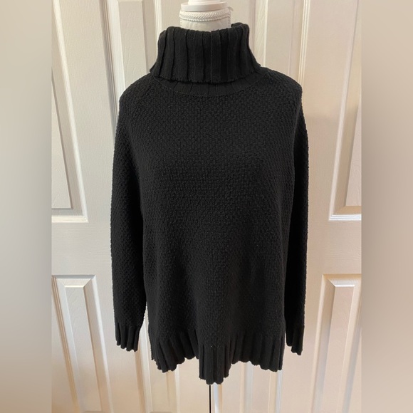 Patagonia Black Textured Knit Off Country Turtleneck Sweater Size S - Picture 1 of 11